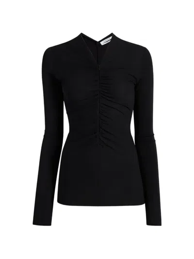 Another Tomorrow Long-sleeve Top In Black