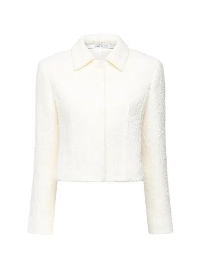 Another Tomorrow Long-sleeve Tweed Jacket In Neutral