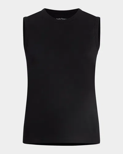 Another Tomorrow Loose Sleeveless Tee In Brown