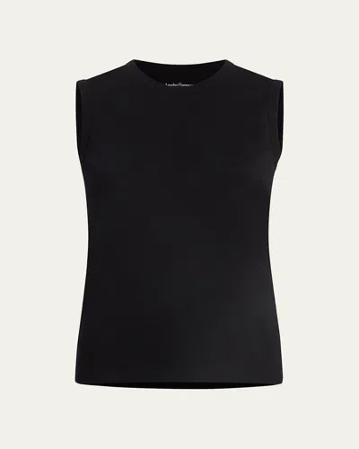 Another Tomorrow Sleeveless Tee In Black