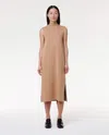 Another Tomorrow Luxe Seamed Dress In Hazelnut