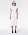 Another Tomorrow Luxe Seamed Dress In White