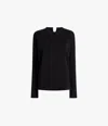Another Tomorrow Luxe Seamed Long Sleeve In Black