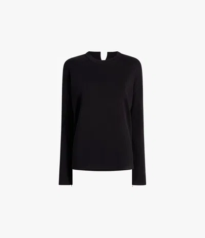 Another Tomorrow Luxe Seamed Long Sleeve In Black
