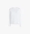 Another Tomorrow Luxe Seamed Long Sleeve In White