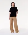 Another Tomorrow Women's Luxe Seamed Cotton T-shirt In Black