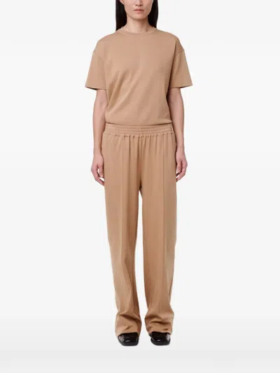 Another Tomorrow Luxe Seamed T-shirt In Neutral