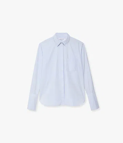 Another Tomorrow Mens Shirt With Glass Cufflinks In French Blue