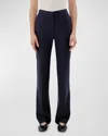 Another Tomorrow Merino Wool Classic Trousers In Navy