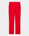 Another Tomorrow Merino Wool Classic Trousers In Red