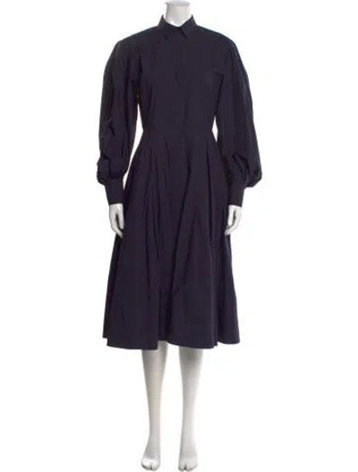 Pre-owned Another Tomorrow Midi Length Dress In Blue