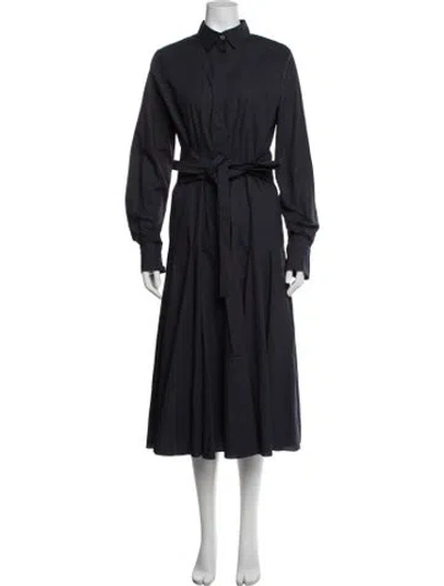 Pre-owned Another Tomorrow Midi Length Dress In Blue