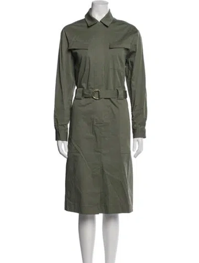 Pre-owned Another Tomorrow Midi Length Dress In Green
