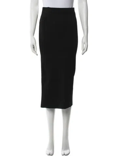 Pre-owned Another Tomorrow Midi Length Skirt In Black