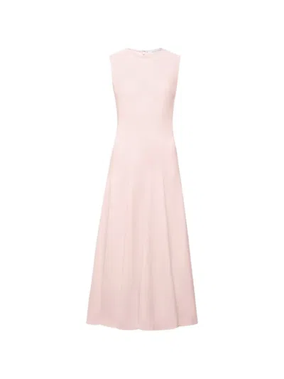 Another Tomorrow Midi Panelled Flared Dress In Black