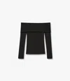 Another Tomorrow Off-shoulder Jersey Top In Black
