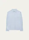 ANOTHER TOMORROW ORGANIC COTTON POPLIN BUTTON-FRONT SHIRT