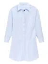 Another Tomorrow Organic Cotton Shirt Dress In Blue
