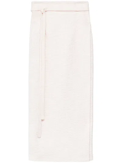 Another Tomorrow Organic-cotton Tweed Wrap Skirt In Pink