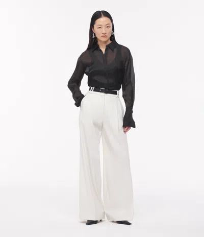 Another Tomorrow Organza Oversized Mens Shirt In White