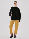 Another Tomorrow Ottoman Reversible Chunky Sweater In Black
