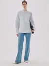 Another Tomorrow Ottoman Reversible Chunky Sweater In Sky