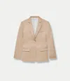 Another Tomorrow Oversized Virgin Wool Blazer In Khaki