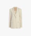 Another Tomorrow Oversized Wool Blazer In Parchment