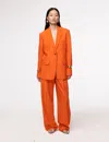 Another Tomorrow Oversized Blazer In Tangerine