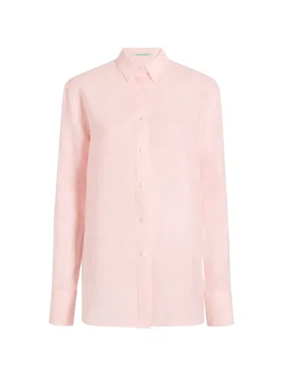 Another Tomorrow Oversized Button-front Shirt In Pink