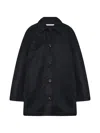 Another Tomorrow Oversized Car Coat In Black