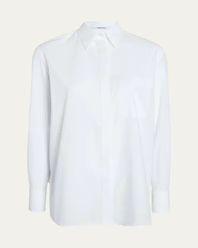 Another Tomorrow Oversized Men's-inspired Shirt In White