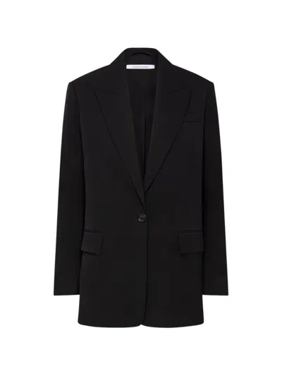 Another Tomorrow Oversized Peak-lapel Blazer In Black