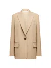 Another Tomorrow Oversized Peak-lapel Blazer In Brown