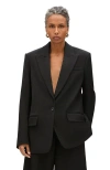 Another Tomorrow Oversized Tailored Jacket In Black
