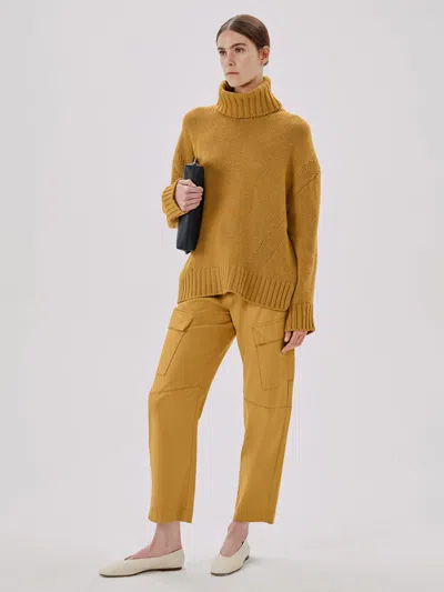 Another Tomorrow Oversized Turtleneck Sweater In Goldenrod