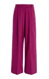 Another Tomorrow Oversized Wool Wide-leg Pants In Pink