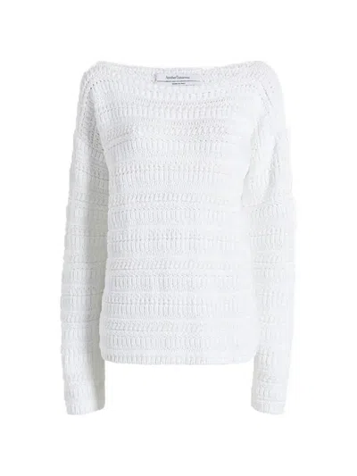 Another Tomorrow Oversized-fit Textured Sweater In White