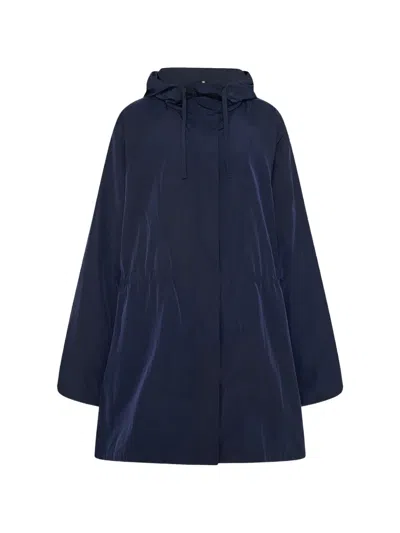 Another Tomorrow Packable Hooded Anorak In Blue