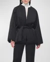 Another Tomorrow Padded Wrap Coat In Black