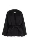 Another Tomorrow Padded Wrap Coat In Black