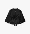 Another Tomorrow Padded Wrap Coat In Black