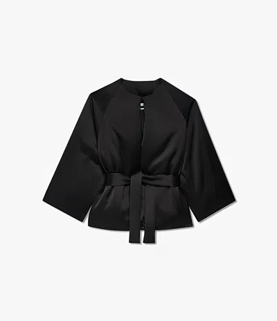 Another Tomorrow Padded Wrap Coat In Black