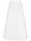 Another Tomorrow Panelled Cotton-poplin Maxi Skirt In White