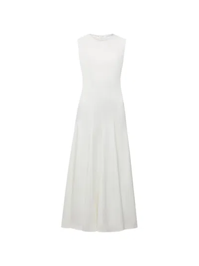 Another Tomorrow Panelled Flare Midi Dress In White