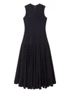 Another Tomorrow Flared Crepe Maxi Dress In Schwarz
