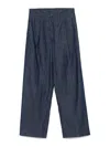 Another Tomorrow Chambray Relaxed Wide Leg Pant In Blue