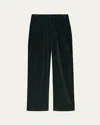 Another Tomorrow Patch Pocket Corduroy Wide Leg Pants In Pine