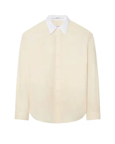 Another Tomorrow Pleat Back Shirt In White