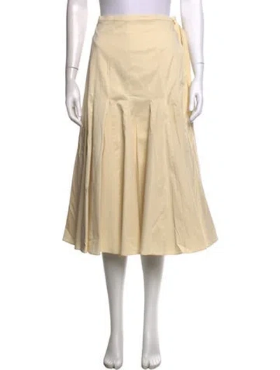 Pre-owned Another Tomorrow Pleated Accents Midi Length Skirt In Neutrals